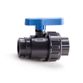 Кран шаровой компрессионный с внутренней резьбой ПНД (PE) PN10 3/4"x3/4", RTP