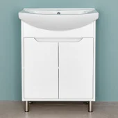 Шкаф напольный Venus Pro белый структурный под умывальник Zenon 650