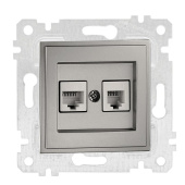 Розетка компьютерная RJ45 CAT6+телефонная RJ11 CAT3 500-002105-132