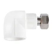 Уголок ППР с гайкой d25х1/2"В белый. MPN