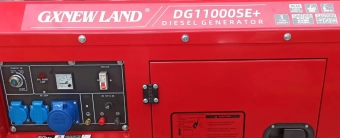 Дизельный однофазный малошумный электрогенератор мощностью 8-8,5kW, DG11000SE, GX NewLand 