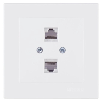 Розетка  RJ11+RJ45 белая ALEGRA NILSON