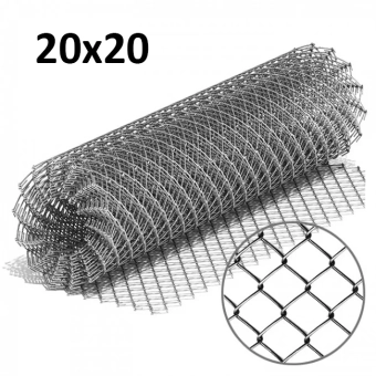 Сетка заборная, рулонная, (рабица 20*20мм), Ø1,50мм, h=1,50м L=10м, сталь оцинкованная