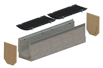 Лоток водоотводный BETOMAX DRIVE DN150 H310 с решеткой чугунной D400 (1000х210х310)