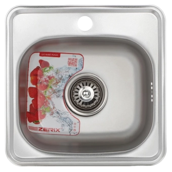 Мойка кухонная нержавеющая 0.6 мм квадратная (satin) 38/38 см 3838