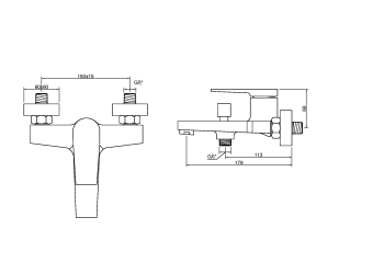 Смеситель для ванны, душа MIDNIGHT BLACK/GOLD ROSE, Invena, Польша
