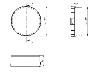 Адаптер для вертикального подключения к трубе Д=160 мм из водоотводных лотков Base DN150
