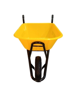 Тачка садовая с пластиковым кузовом 100 литр ROTOR WB6419 PR - Желтый