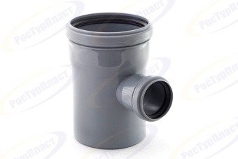 (Новое поступление) Тройник внутренней канализации ПП (PP) Ø110/50-87° серый RTP