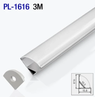 Алюминиевый профиль угловой для светодиодной ленты 3m/set 15.8*15.8mm PL-1616 3m PANLIGHT