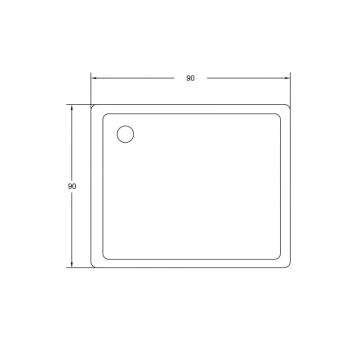 Квадратный душевой поддон Raisa 90*90