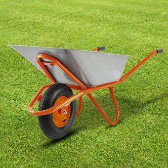 Тачка (тележка) садовая, строительная, с оцинкованным кузовом 90L, WB6418