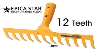 Грабли стальные 3мм 12 зубьев, EP-20039, Epica Star