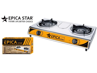 Газовая плита настольная, 2-конфорочная, EP-30576, Epica Star