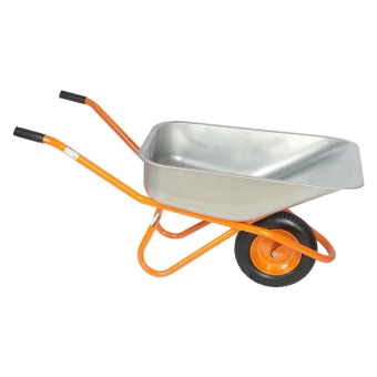 Тачка (тележка) садовая, строительная, с оцинкованным кузовом 90L, WB6418