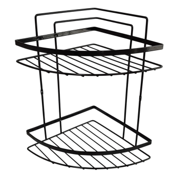 Полка угловая для ванной 2 яруса LAMALI BLACK TEKNIKTEL