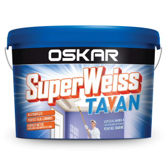 Краска Моющаяся Супер Белая для Потолков OSKAR Superweiss Tavan, 2,5л