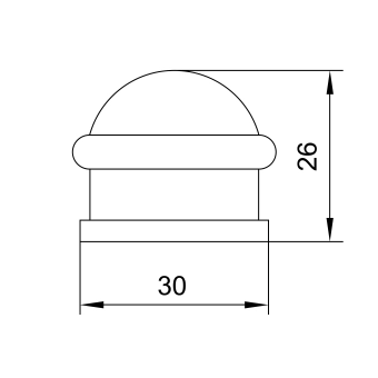 Стопор дверной напольный 30x28мм винтового крепления, хромированный