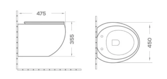 Унитаз подвесной SH-025 Rimless+Slim UF Duropl. South Villa