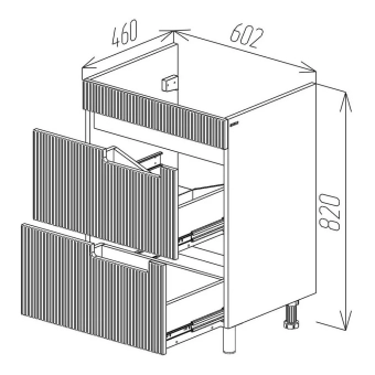 Шкаф напольный Positano белый матовый под умывальник Argo 600 Bayro