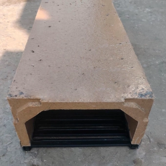 Решетка канализационная чугунная с лотком фибробетонным 1000x200x300mm (ДхВхШ) EN124 D400 TR