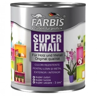 Эмаль SUPER белоснежная быстросохнущая глянцевая FARBIS 2,5л
