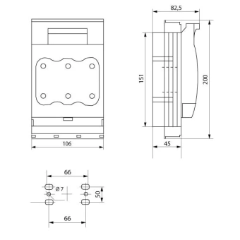 Выключатель-разъеденитель под предохранитель, габарит 00, 3 полюса, 160А