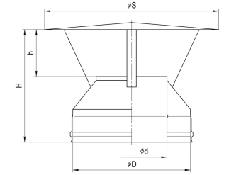Оголовок для дымохода нержавейка (сталь ASI-430/0.5) Ø130*200мм, FERRUM