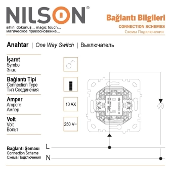 Выключатель  1P ALEGRA NILSON черный