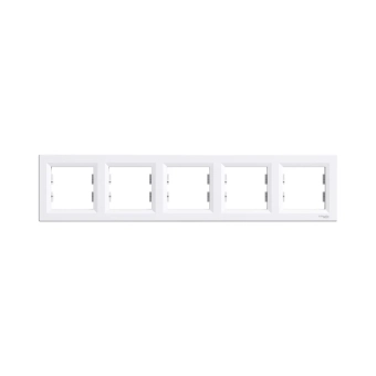 Рамка 5-я Asfora Белый Горизонтальная Schneider-Electric
