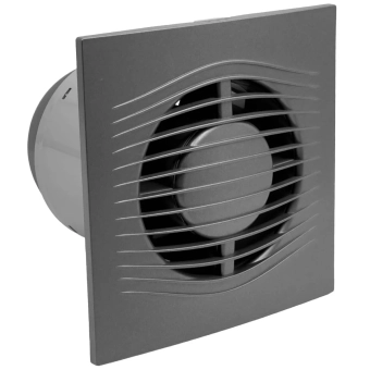 Дизайнерский вытяжной вентилятор с обратным клапаном Vent Europe ELEGIA 100 d.100 мм, 7.8 Вт, темно-серый металл, пластиковый