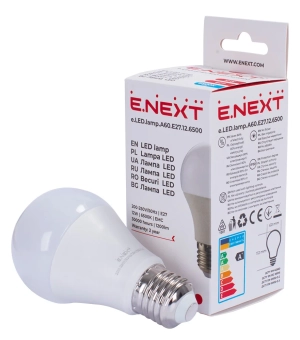 Лампа светодиодная LED e.LED.lamp.A60.E27.12.6500, 12Вт, 6500К