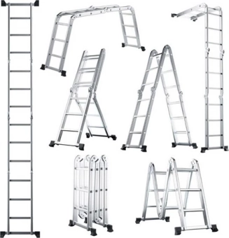 Многофункциональная лестница с  шарнирами, 4 секции по 3 ступени, EP-30648; Epica Star