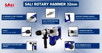 Перфоратор поршневой 1150Вт, SDS Plus 32мм, 0-920rpm, SALI 2132P