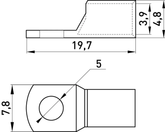 Медный луженый кабельный наконечник 4