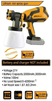 Краскопульт на аккумуляторе 21V, 0-4200rpm, 100ml, EP-10850, Epica Star