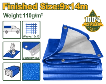 Тент легкий,полиэтиленовый, водонепроницаемый 100% PE 110 г/м² 9m*14m JDTQ1194 Jadever