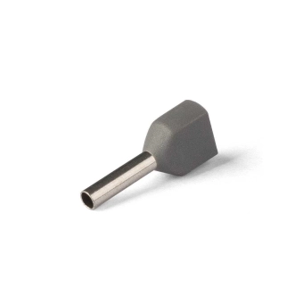 Наконечник НШВИ(2) 2x4.0/12мм штыревой изолированный (двойной) серый  MegaWatt