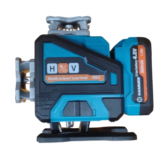 Лазерный уровень зеленый, 16 линий,  4D 2х3.6Ah HAMMER