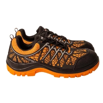 Полуботинки из дышащей синтетич. ткани, 45, ст. защиты OB, цв. оранжевый/черный Profmet