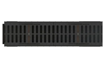 Лоток водоотводный POLYMAX BASIC DN200 H200 с решеткой чугунной С250 (1000x260x200)