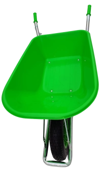 Тачка садовая с пластиковым кузовом 85 литров Зеленая