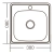 Мойка кухонная нержавеющая 0.6 мм квадратная (satin) 38/38 см 3838