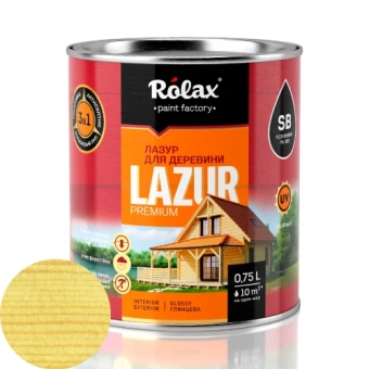Лазурь Алкидная для дерева, Бесцветный, LAZUR Rolax 0.75л