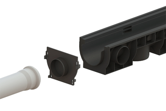 Лоток водоотводный POLYMAX BASIC DN100 H120 с решеткой стальной оцинкованной A15 (1000x160x120)