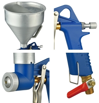 Краскопульт FR-300 (хоппер), пневматический, 4/6/8мм, 6л, 1/4", SALI