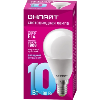 Лампа светодиодная OLL LED LED 12W E14 6500K G45 Glob ONLAIT