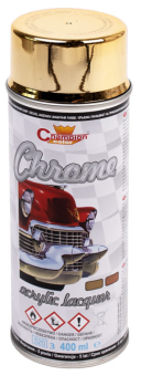 Лак-спрей с эффектом металлической поверхности Champion Super Crom - золото, 400ml 