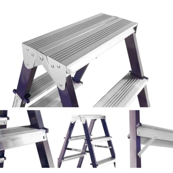 Лестница-Стремянка стальная, двухсторонняя MD8206, Alumet