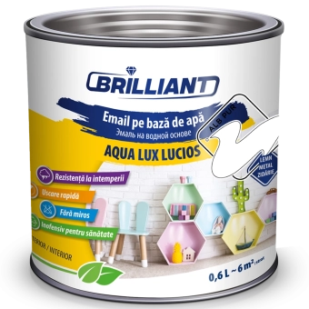 Эмаль акриловая глянцевая Aqua Lux Lucios чисто-белый 0.6л